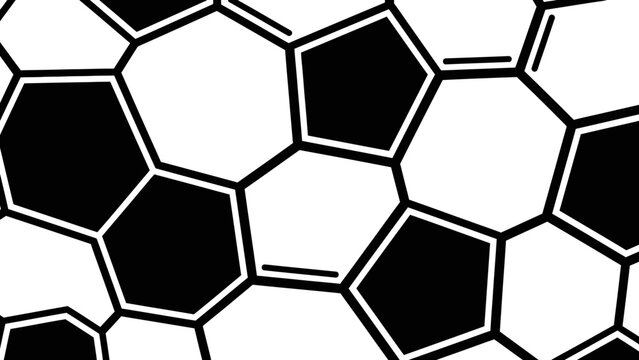 Abstract Geometric Pattern of Black and White Hexagons and Pentagons