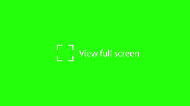 Fullscreen Icon Cursor Clicking Button Animation on Green Background