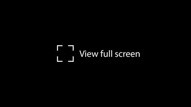 Fullscreen Icon Cursor Clicking Button Animation on Black Background