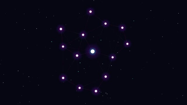 Celestial Symphony: A captivating arrangement of glowing celestial bodies, perhaps stars or nebulae, forms a luminous circular pattern against the deep expanse of the cosmos.