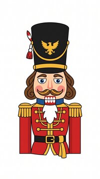 Nutcracker Soldier Illustration with Eagle Emblem on Hat