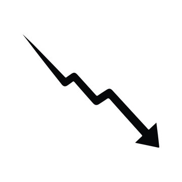 Downward Trend Arrow Signifying Decline or Drop.