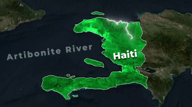 Haiti Map Animation Highlighting Nord Department with Location Pin