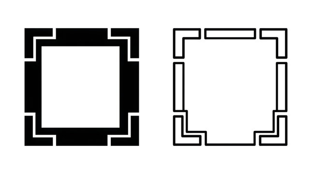 Modern geometric frame with cut-out corners