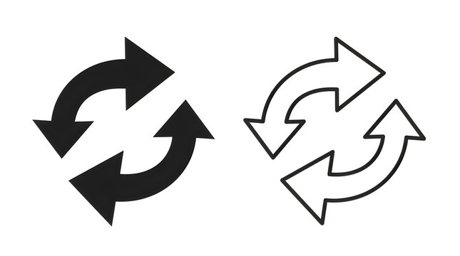 Recycling arrows symbol set with different styles