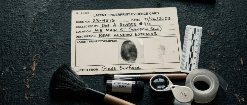 Crime Scene Investigation Fingerprint Evidence Kit with Magnifying Glass Brush Tape and Evidence Card