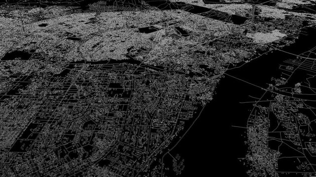 3D looped animation of city - Niamey Niger