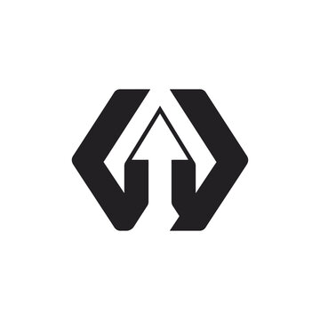 Abstract Code Arrow Logo Design Vector Icon For Software Tech Startup And Web Development Growth