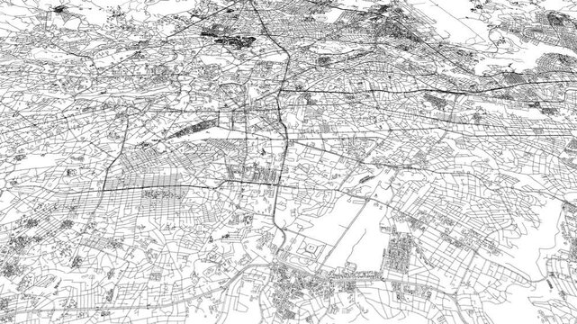 3D looped animation of city - Addis Ababa Ethiopia