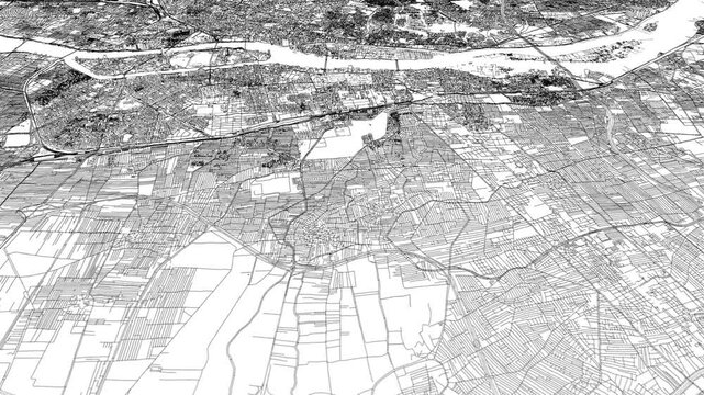 3D looped animation of city - Cairo Egypt