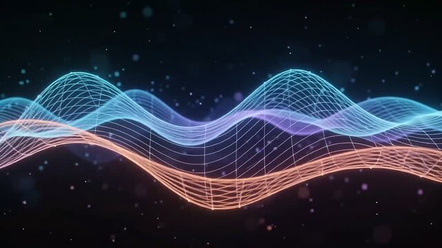 Continuous Holographic Gradient Digital Waves 4K