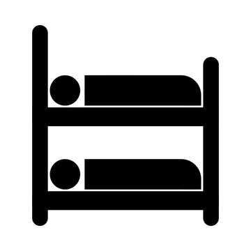 Bunk bed icon representing hostel accommodation or shared sleeping