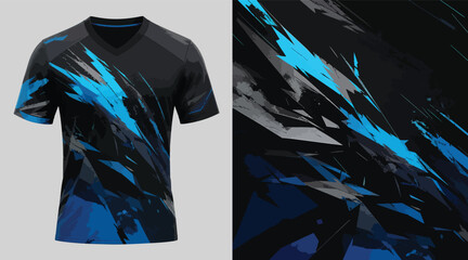 Modern navy blue abstract sports apparel graphic pattern. © Urban