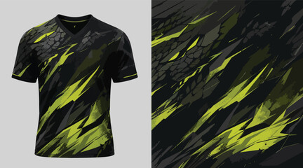 Lime green and grey abstract geometric sport jersey. © Urban