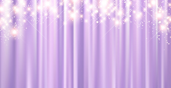 Purple Curtain with Sparkling Lights &ndash; Luxury Shining Background
