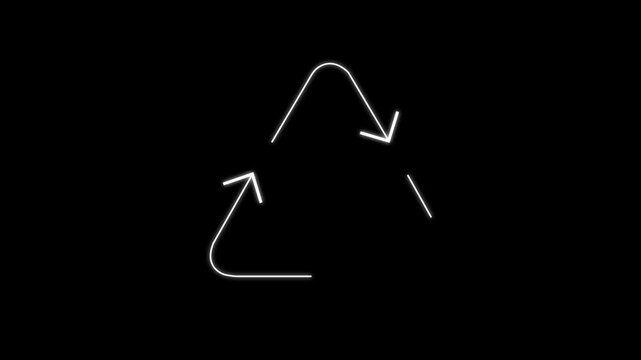 Green recycling icon micro animation symbolizing recycling, environmental protection, sustainability, waste management, and eco-friendly living. Clean modern animated design suitable for environmental
