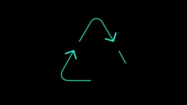 Green recycling icon micro animation symbolizing recycling, environmental protection, sustainability, waste management, and eco-friendly living. Clean modern animated design suitable for environmental