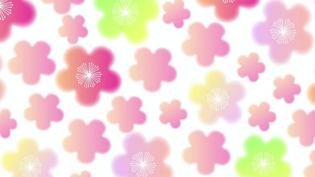 Colorful Plum Blossom Flower Pattern 4K