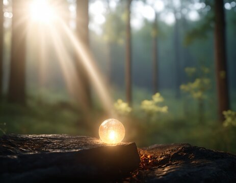 Atmospheric light effects in open natural environment with subtle bokeh effect under subdued natural light