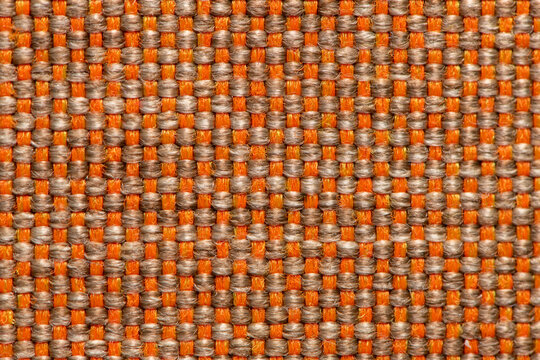 Orange and Brown Woven Pattern Fabric Texture Surface