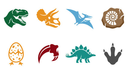 Dinosaur Icons Collection Isolated © Tuku