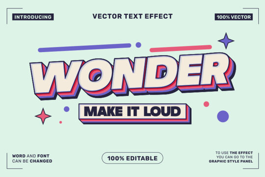 Editable Wonder Cartoon Text Effect for Poster Branding and Social Media Design