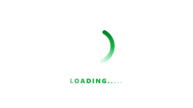 Green circular loading gif bar animation on white background