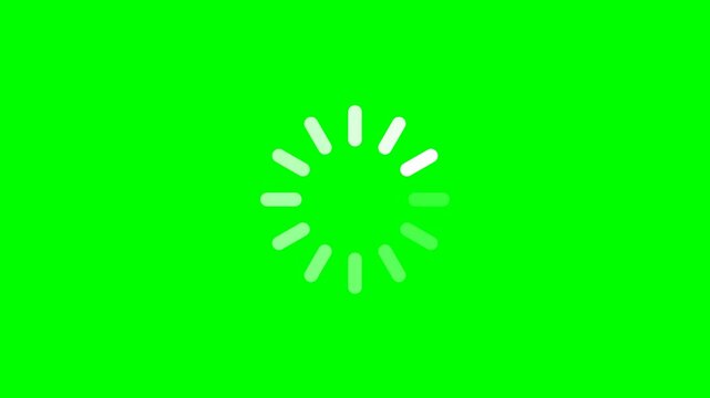 Loading gif white spinner icons on green background