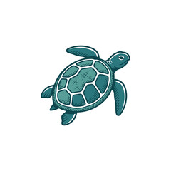 Fototapeta premium Sea Turtle Vector Illustration, Marine Turtle Logo Design for Ocean Wildlife, Marine Conservation, Nature and Environmental Branding