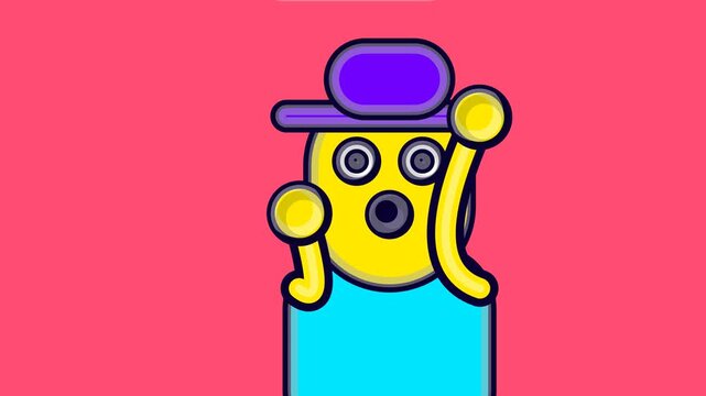 Cute 2d animated cartoon character holding a treasure map and searching for the right direction in colorful flat design