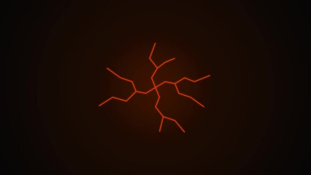 Abstract glowing red crack pattern on dark background