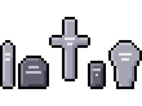 pixel art of graveyard