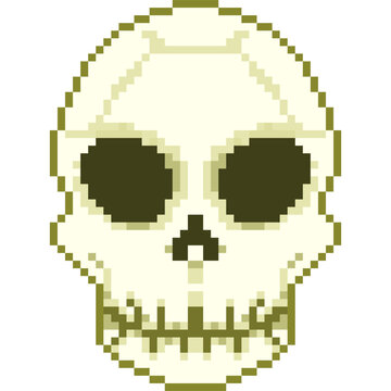 pixel art of skull