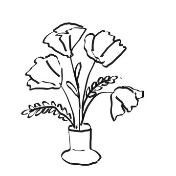 hand-drawn flower ink sketch