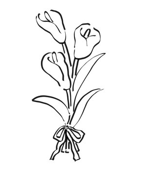 hand-drawn flower ink sketch