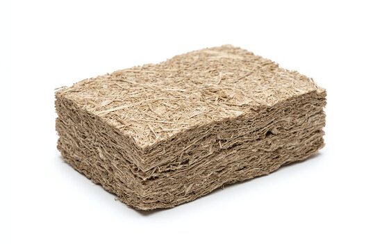 bio based insulation material sample isolated on white - ai generated