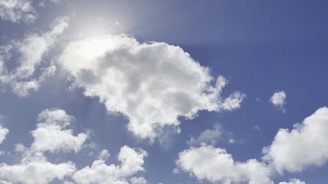 Cumulus generally refers to the puffy, white, cotton-like clouds with flat bases and rounded tops often seen on sunny days. in Waikiki, Honolulu, Oahu, Hawaii.