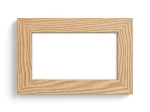 Minimalist wooden picture frame with pixelated border design