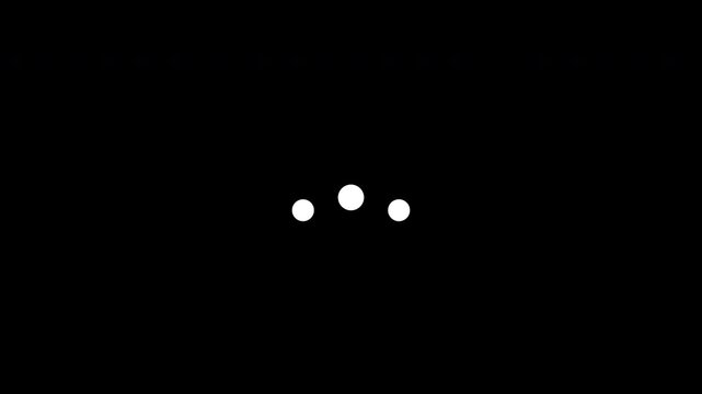 Loading Animation 3 Circle Dot Move Rotate On Half Circle Line Clean White Loop Transparent Background. Perfect For UI or Overlay Video Element.