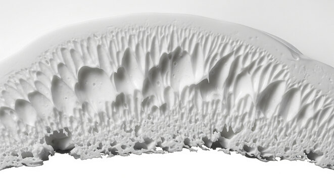 Microscopic cross-section texture of thick white foam emulsion