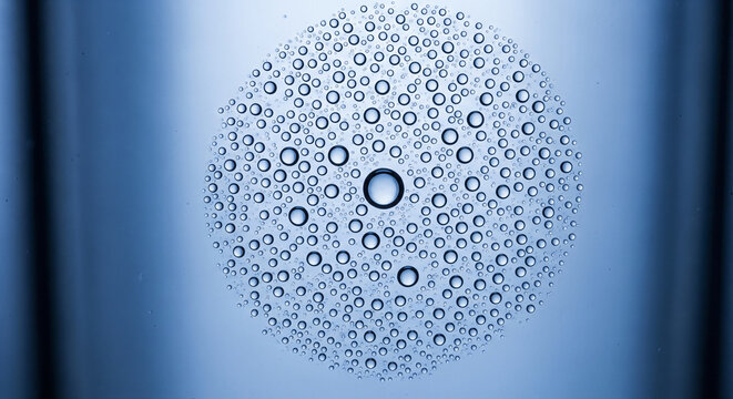 Perfect circular arrangement of microscopic condensation water droplets on glass