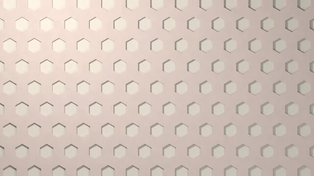 Paper Cut Honeycomb Hexagon Pattern in Cream and Peach Paper Drifting Gently for Cozy Lifestyle and Kids Content Seamless Loop 4K