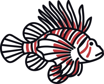 Stylized Lionfish Illustration