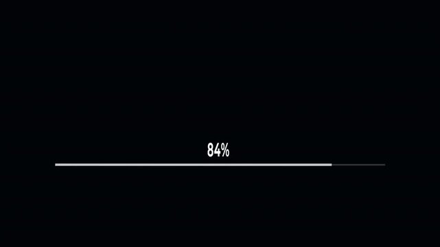 Minimal 0 to 100 Percent Progress Bar Loading Animation