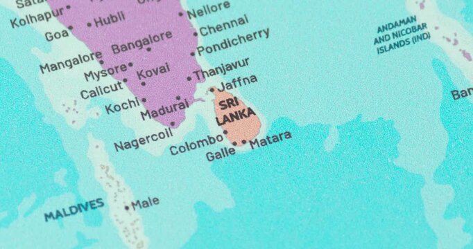 Zoom out view of sri lanka on a modern political world map
