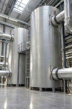 Chilled water thermal storage tanks and insulated plant piping