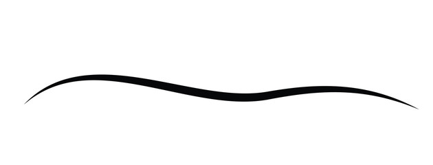 Obraz premium Simple Black Wavy Line Divider Vector, Minimal Curved Separator for Modern Graphic Design.eps