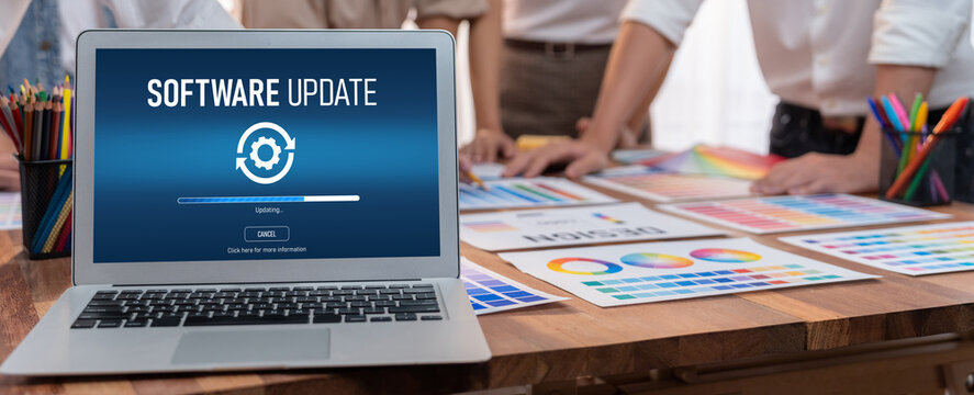Software update on computer for brisk version of device software upgrade