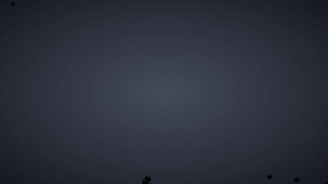 Small, shadowy spiders occasionally scurrying quickly along the very edges and corners of the screen.