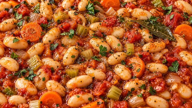 Fasolada Background. Greek Food Background.